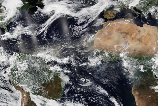 Satellite image of the Atlantic Ocean