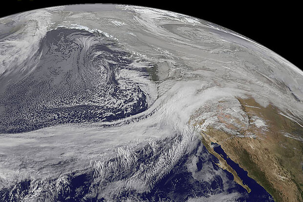GOES satellite image of atmospheric river