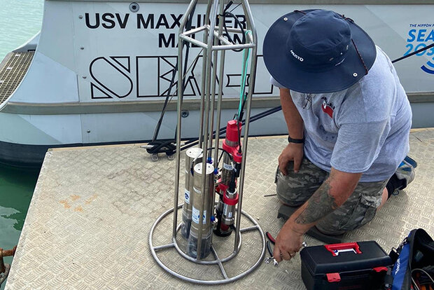 Equipment setup on ship