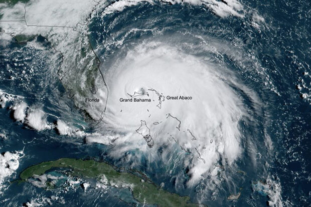 Satellite image of Hurricane Dorian