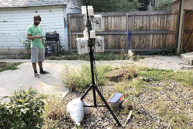 Engineer with sensor