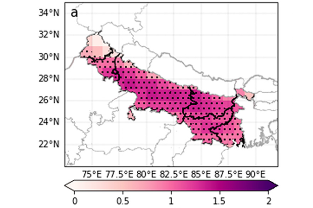 Map of estimated particular matter change