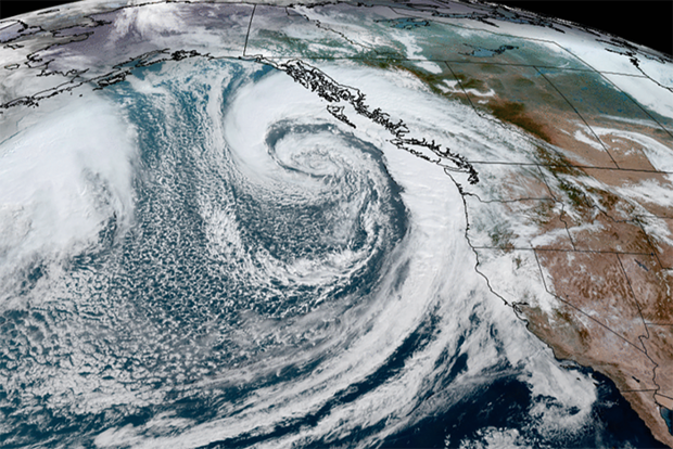 Atmospheric river approaching North America