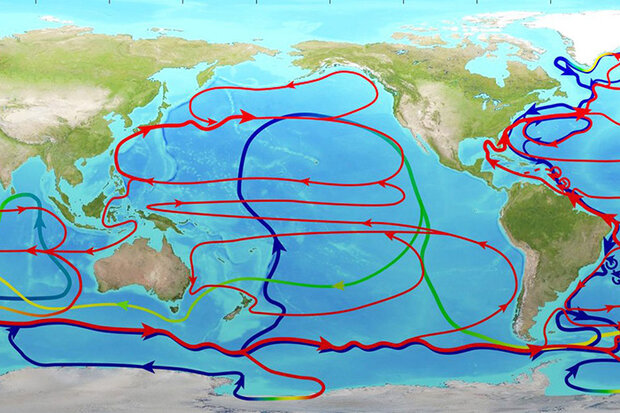 Ocean circulation map