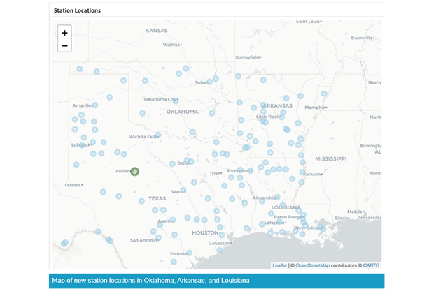 Screenshot from dashboard
