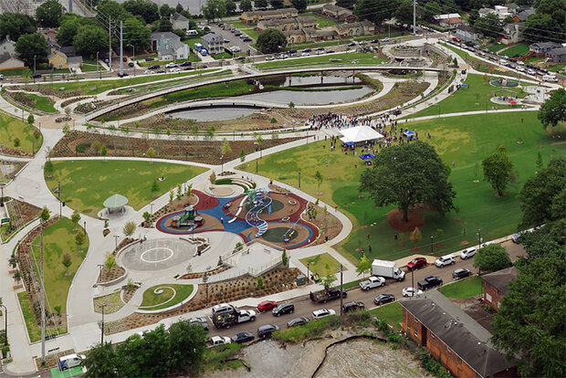 Aerial view of Cook Park