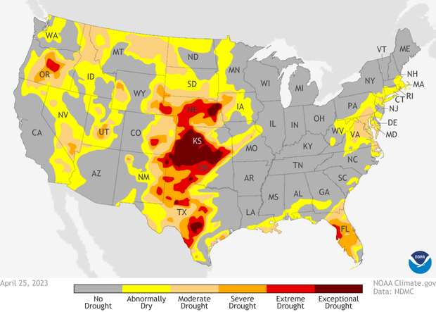 U S Climate Outlook For May 2023 NOAA Climate Gov US Outlook May2023 Drought Weekly 20230501 