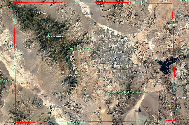 100-km grid over Las Vegas