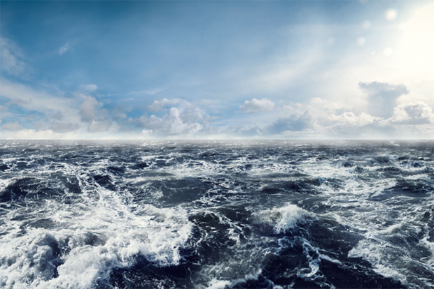 White caps on ocean surface