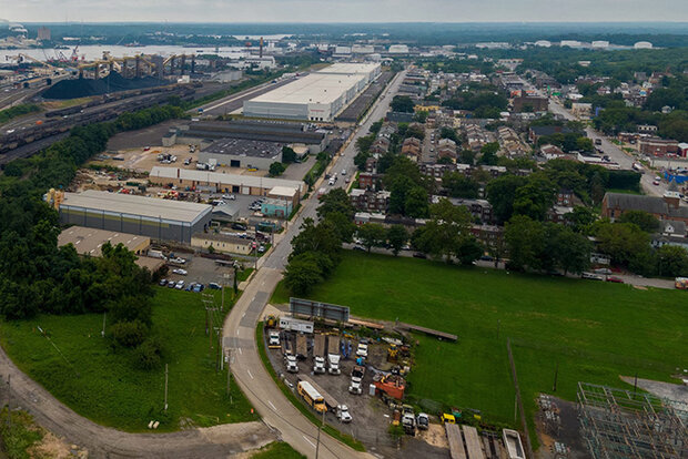 Aerial view from drone