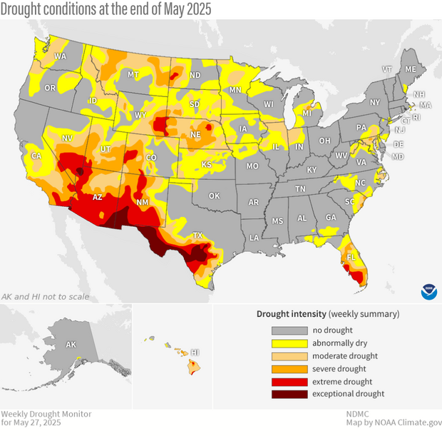 U S climate outlook for June 2025 - June Cpc Us Climate Outlook Drought Monitor 2025 06 02 