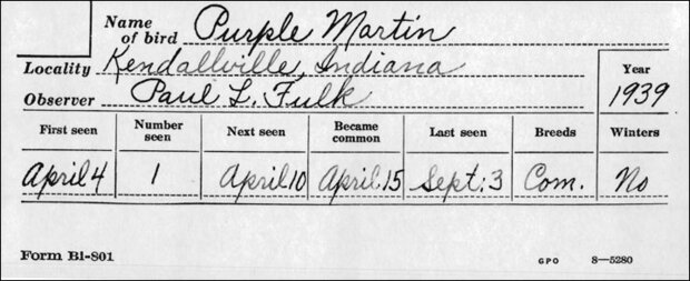 Sample migration card