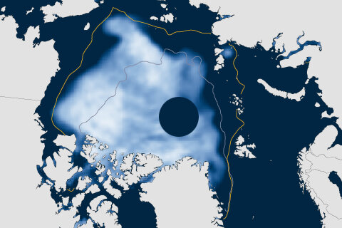 Sea ice minimum map