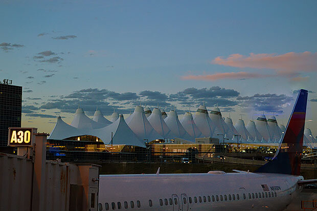 Denver airport: white canvas roof