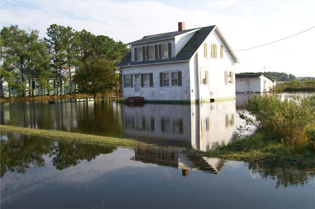 Flooded house