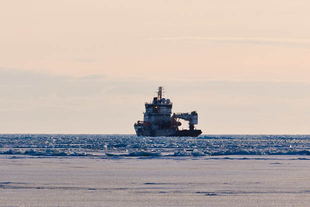 An icebreaker in the Arctic