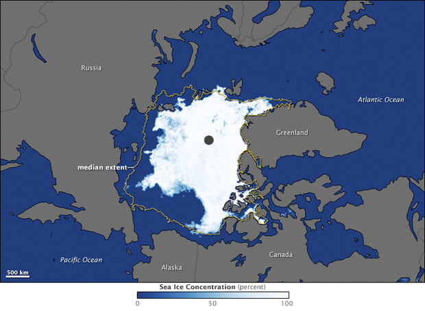 Median September Arctic sea ice, 1979-2000