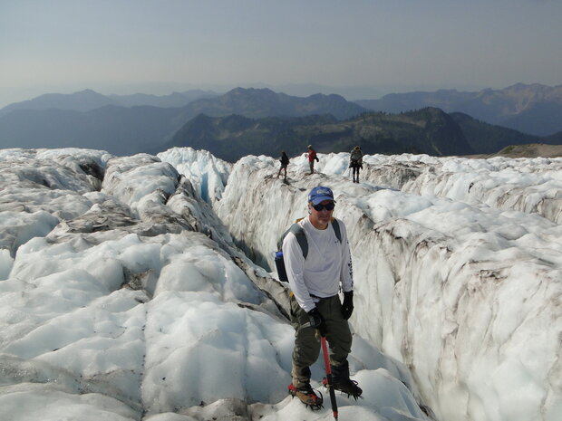 Picture of Mauri Pelto standing on a glacier