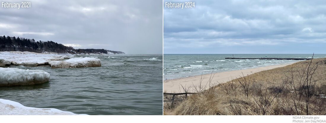 Lake Michigan ice versus no ice comparison