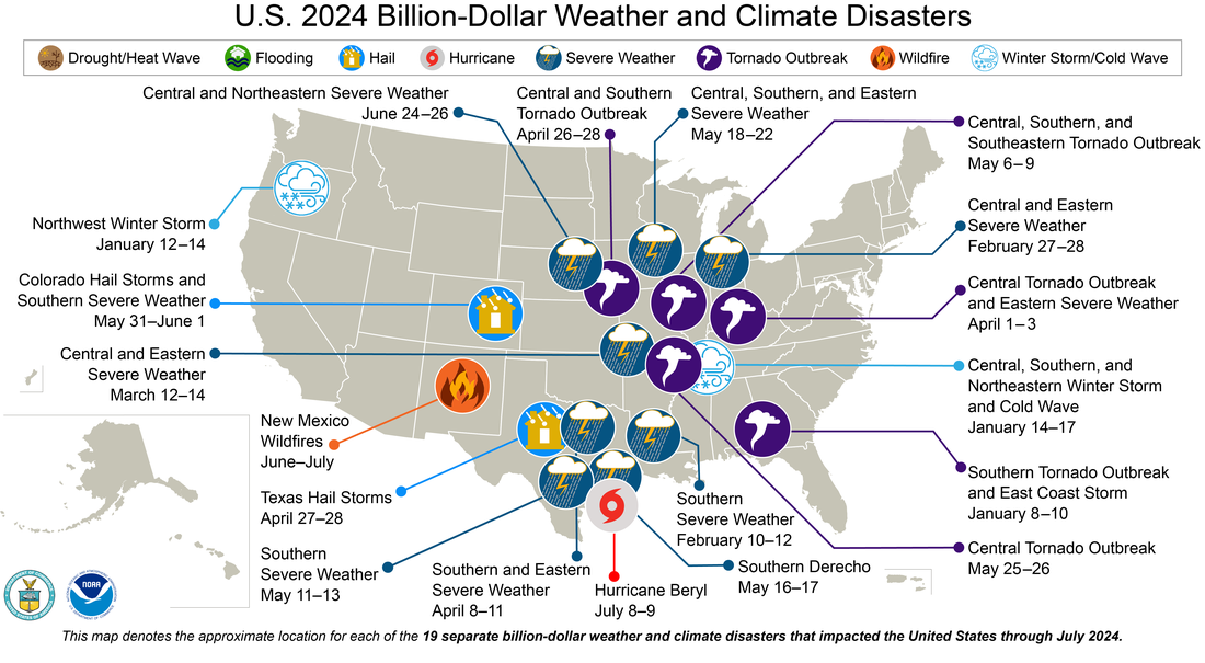 U S Climate Summary For July 2024 NOAA Climate Gov 2024 Billion Dollar Disaster Map Through July 