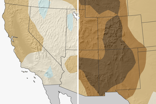 Map image for Even small additional increases in greenhouse gases will make decades-long “megadroughts” in the Southwest more common