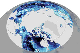 Map image for 2024 Arctic Report Card: Big regional differences in the length of the 2023-24 snow season across the Arctic