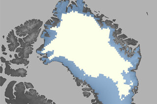 Map image for 2013 Arctic Report Card: Surface melt on Greenland Ice Sheet back near average in 2013