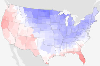 Map image for U.S. temperature and precipitation near average in April 2020 