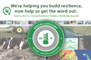 Map image for U.S. Climate Resilience Toolkit nominated for Webby Awards