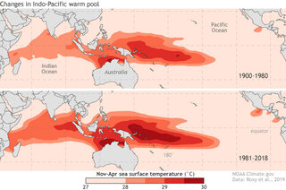 Map image for A warm pool in the Indo-Pacific Ocean has almost doubled in size, changing global rainfall patterns