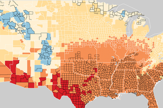 Map image for National Climate Assessment map shows uneven impact of future global warming on U.S. energy spending