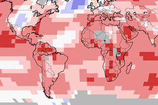 Map image for Worldwide, many areas record warm in May 2015