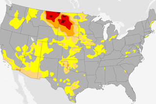 Map image for Exceptional drought in Northern Plains in July 2017
