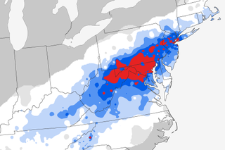 Map image for January 2016 snowstorm was a Category 5 event