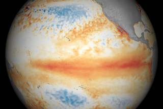 Map image for Tropical Pacific sea surface temperature patterns in March 2016 