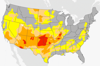 Map image for Drought worsens across southern Plains and southwestern United States