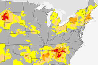 Map image for Drought is building in places other than California