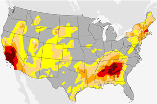 Map image for A trio of drought hotspots across the United States