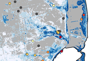Map image for National Climate Assessment: Hurricanes and hospital flooding