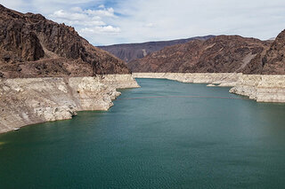 Map image for Climate Challenge: What was the water level in Lake Mead at the end of July?
