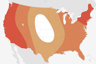 Map image for NOAA 2016 summer outlook: Where are the highest chances for a hot summer in the U.S.?