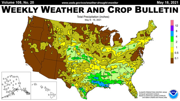 Example thumbnail image for Recent Conditions for Crops - Weekly Publication
