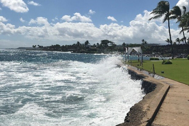 Wave run-up across Hawaii in May-August 2017