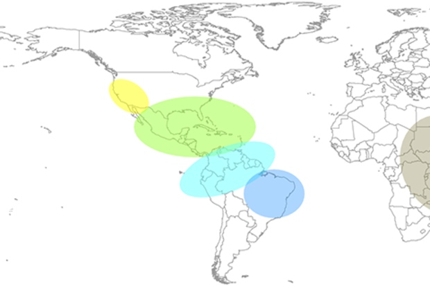Image depicting the elevated risk for specific disease outbreaks throughout the globe due to the forecast of El Niño conditions through spring of 2016.