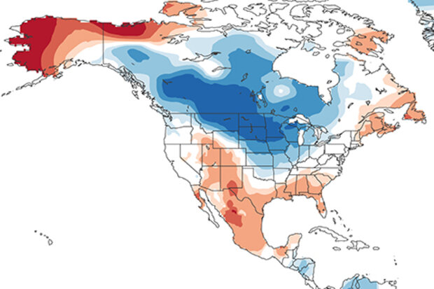 Temperature anomaly map