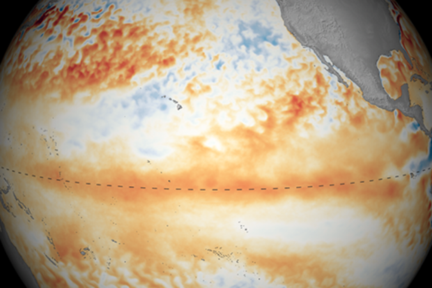 Difference in average sea surface temperatures, March 2019