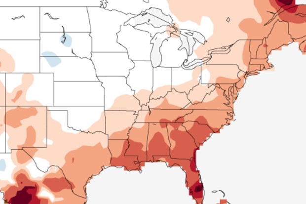 Temperature anomaly map