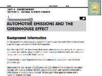 Automotive Emissions and the Greenhouse Effect