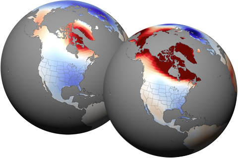 Winter Temperatures Influenced by North Atlantic Oscillation, La Niña