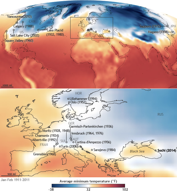 Sochi among the warmest Winter Olympics host cities